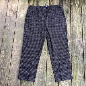 Zac & Rachel Black White Spotted Work Pull On Pants 18W